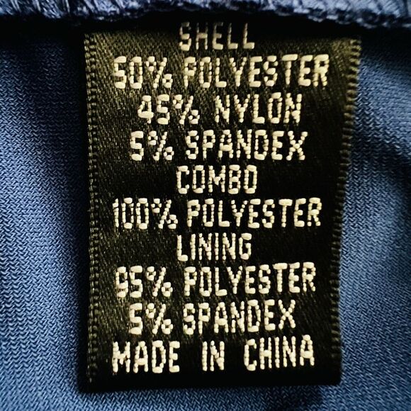 Adrianna Papell Blue Shimmer Layered Taffeta Shutter Pleated Evening Dress -Sz 8 - Picture 8 of 9